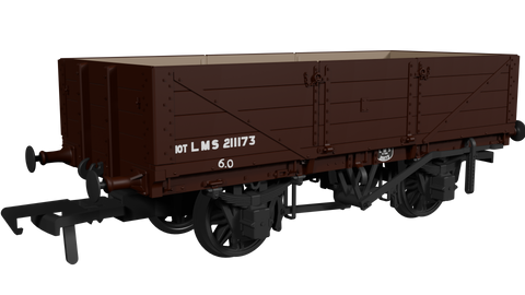 Rapido Trains 950008 OO Gauge LNWR D84 4-Plank Open – No.211173 LMS Bauxite (post-1936)