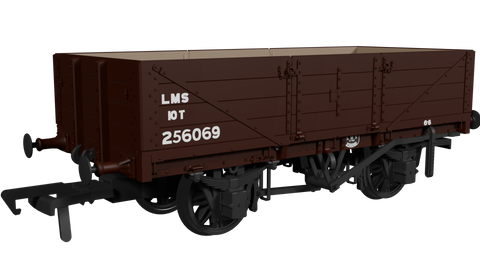 Rapido Trains 950016 OO Gauge LNWR D90 4-Plank Open – No.256069 LMS Bauxite (post-1936)