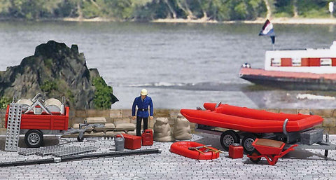 Busch 1077 HO/OO Gauge Flood Rescue Set