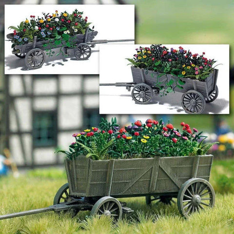 Busch 1228 HO/OO Gauge Wooden Cart with Flowers