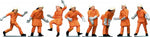 Faller 151036 HO/OO Gauge Firemen in Orange Uniform Figure Set