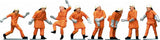 Faller 151036 HO/OO Gauge Firemen in Orange Uniform Figure Set