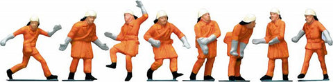 Faller 151036 HO/OO Gauge Firemen in Orange Uniform Figure Set