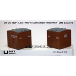 Unit Models OO-153P OO/HO Gauge 2x Type A Containers LMS Bauxite