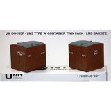 Unit Models OO-153P OO/HO Gauge 2x Type A Containers LMS Bauxite