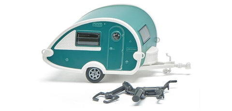 Wiking 009238 HO Gauge Caravan Green/White