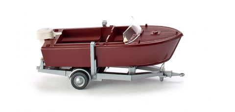 Wiking 009501 HO Gauge Trailer Mounted Motor Boat