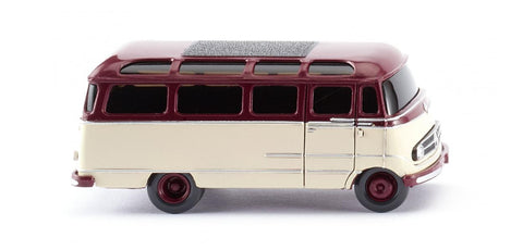 Wiking 026002 HO Gauge Panorama Bus (MB O 319) light ivory/wine red