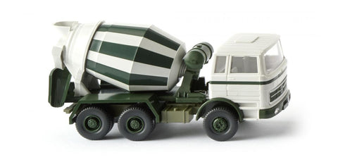 Wiking 068203 HO Gauge Concrete mixer (MB 1620) grey-white/green