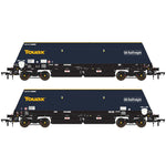 Accurascale 3144 OO Gauge Cutdown HYA - Blue/Black with Touax/GB Railfreight (Pack 1) w Tail Light