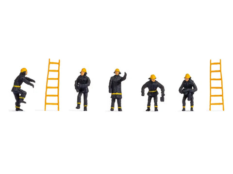 Noch 38001 N Gauge Firemen (5) & Ladders (2) Hobby Figure Set