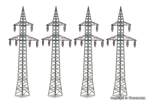 Kibri 38533 HO/OO Gauge Electricity Pylons (4) Kit