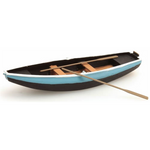 Artitec 387.09 HO/OO Gauge Steel Rowing Boat (Blue)