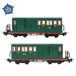 Bachmann 394-080 OO-9 Gauge Ffestiniog Railway Brake Third No. 10 FR Green with Red Ends