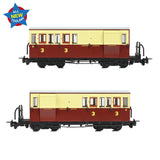 Bachmann 394-085 OO-9 Gauge Ffestiniog Railway Brake Third No. 8 Crimson & Cream