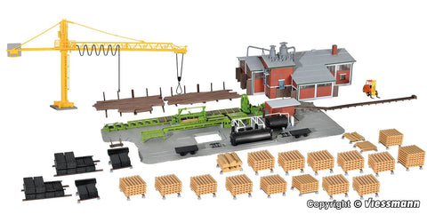 Kibri 39816 HO/OO Gauge Sawmill with Crane, Saw and Fittings Kit