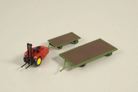 Auhagen 41635 HO/OO Gauge Forklift and Trailers Kit