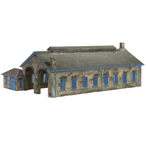 Graham Farish 42-0157B N Gauge Two Road Stone Engine Shed Blue