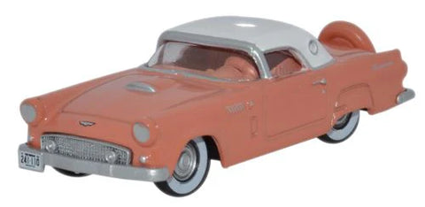 Oxford Diecast 87TH56001 1:87/HO Gauge Ford Thunderbird 1956 Sunset Coral_Colonial White