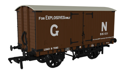 Rapido Trains 930003 OO Gauge GNR 8 Ton Van – GN Explosives Livery No.55101