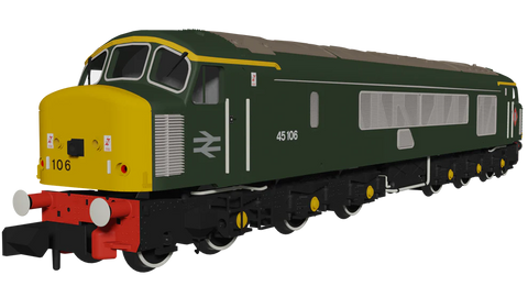 Rapido Trains 948112 N Gauge Class 45 45106 Heritage BR Green With Sealed Beam & Hight Intensity Headlights