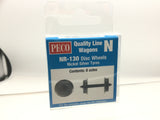 Peco NR-130 N Gauge Disc Wheels, Nickel Silver Rim, 8 Axles