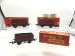 Triang/Hornby R112 OO Gauge Maroon 7 Plank Wagon M2313 x3