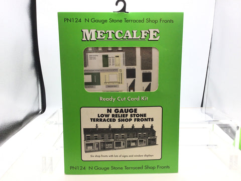 Metcalfe PN124 N Gauge Low Relief Stone Terraced Shop Fronts Card Kit