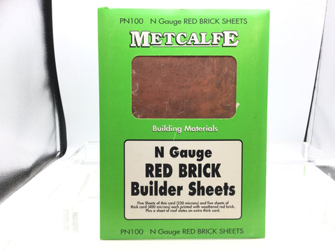 Metcalfe PN100 N Gauge Red Brick Builders Sheets Card Kit