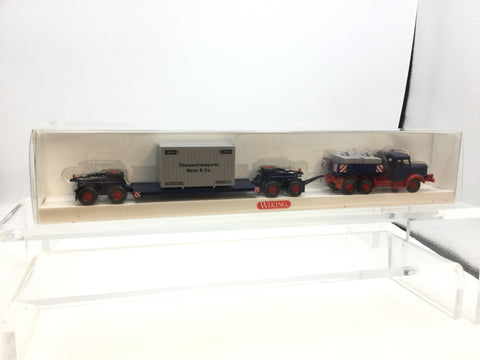 Wiking 08513649 HO Gauge Heavy Hauler with Low Loader Trailer and Cargo Load