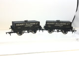 Dapol B876 OO Gauge Rectangular Tank Wagon Henry Ellison x2 (RENUMBERED)