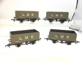 Bachmann 37-088 OO Gauge LMS 7 Plank Wagon x4 (RENUMBERED)