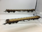 Oxford Rail 76CAR002B OO Gauge BR Carflat Wagon B745893 x2 Weathered