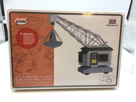 Model Power 303 HO Gauge M Walker & Son Sand & Gravel Rail Crane Plastic Kit