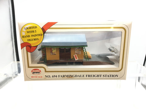 Model Power 694 HO Gauge Lighted Farmingdale Freight Station