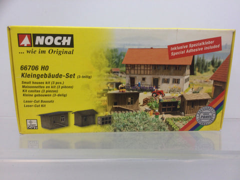 Noch 66706 HO/OO Gauge 3 Piece Small Houses Laser Cut Kit