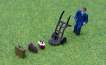 P&D Marsh PDZ17 OO Gauge Whitemetal Painted Porter Handcart & Luggage