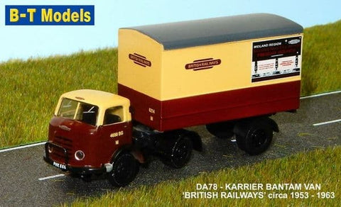 B-T Models DA77 1:76/OO Gauge Karrier Bantam Articulated Boxvan British Railways