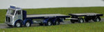 B-T Models DA98 1:76/OO Gauge AEC Mammoth Major 4 Axle Flatbed Lorry & Trailer Silver Roadways