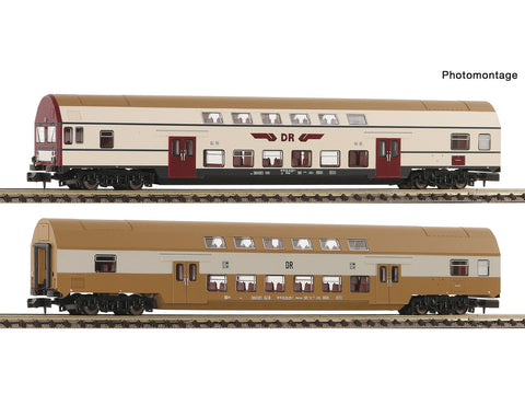 Fleischmann 6260074 N Gauge DR DBmq/Dbmue Bi-Level Coach Set (2) IV