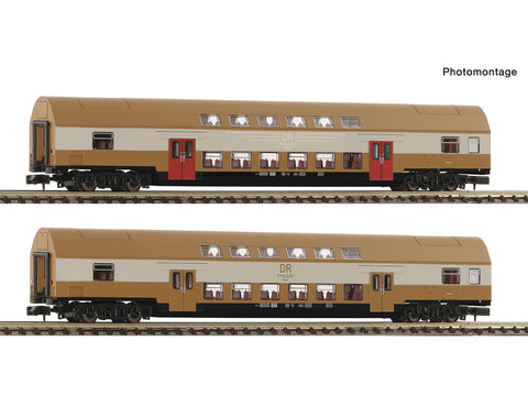 Fleischmann 6260075 N Gauge DR Dbmue Bi-Level Coach Set (2) IV