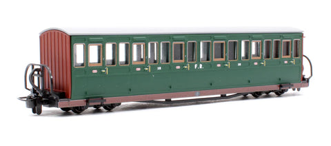 Peco GR-603B OO-9 Gauge FR Short "Bowsider" Bogie Coach-Col Stephens Green No 18