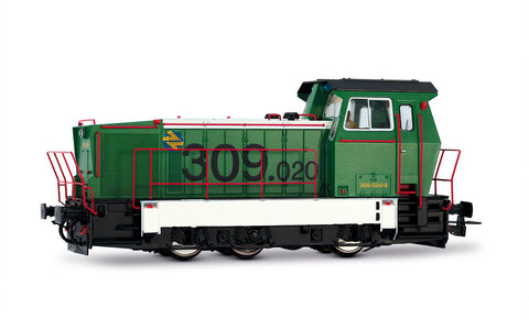 Electrotren HE2027S HO Gauge ADIF 309 Diesel Locomotive Green/White VI (DCC-Sound)