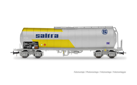 Electrotren HE6026 HO Gauge RENFE 4 Axle Tank Wagon Saltra Yellow/Grey IV