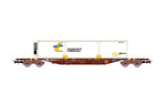 Electrotren HE6080 HO Gauge RENFE MMC3 Flat Wagon w/Trans. Combinado Container Load V