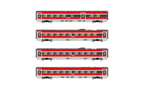 Arnold HN3513 N Gauge FS Trenitalia ETR 1000 Ducati Intermediate Car Set (4) VI