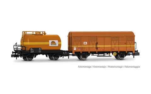 Arnold HN6679 N Gauge Colas Rail 2 Axle Tank/G4 Wagon Set (2) V