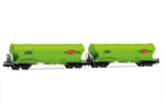 Arnold HN6707 N Gauge GATX Rail Cargo Group Silo Wagon Set Neon Green (2) VI