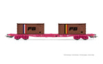 Jouef HJ6278 HO Gauge SNCF S70 Flat Wagon w/2 20' FB Container Load IV