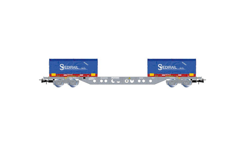 Jouef HJ6303 HO Gauge SNCF Sgss Flat Wagon w/2x20' Spedirail Container Load V